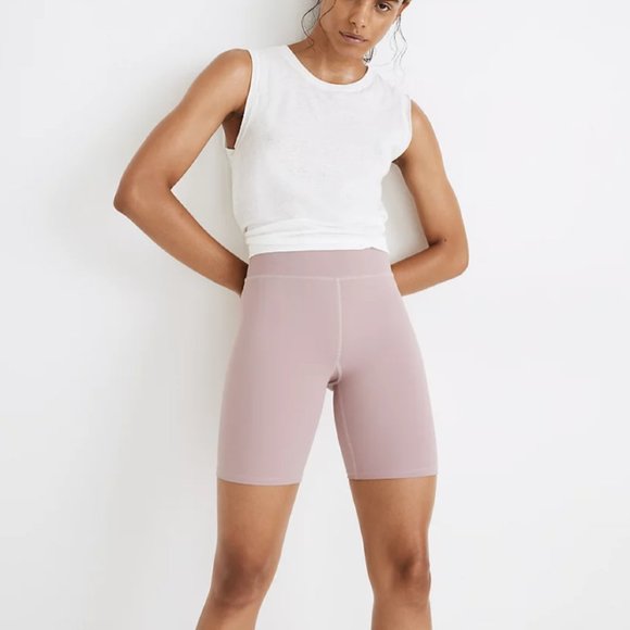 Madewell MWL Form High-Rise 7" Biker Shorts Smoky Lilac Pink Size Small - Picture 1 of 4